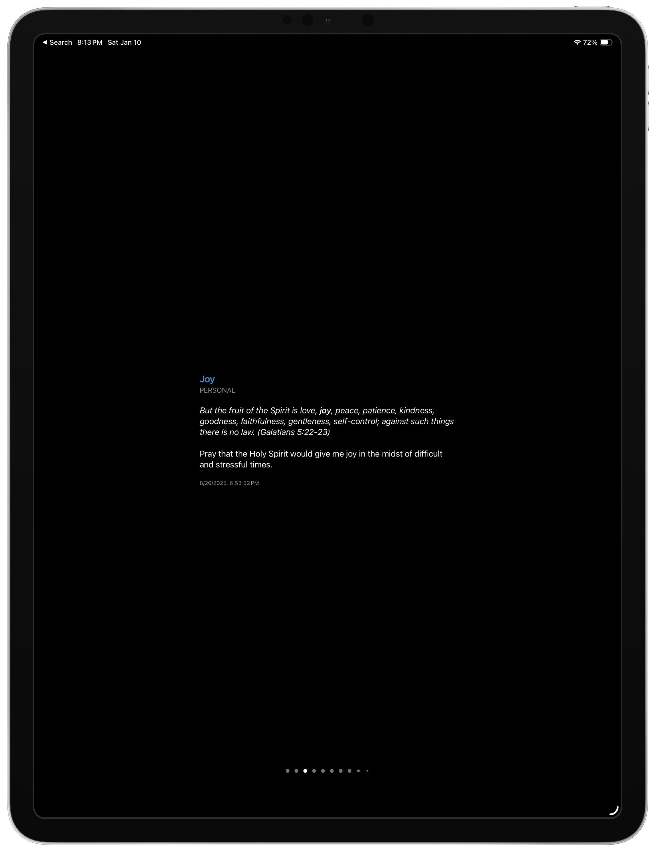 PrayerPlan+ app on iPad